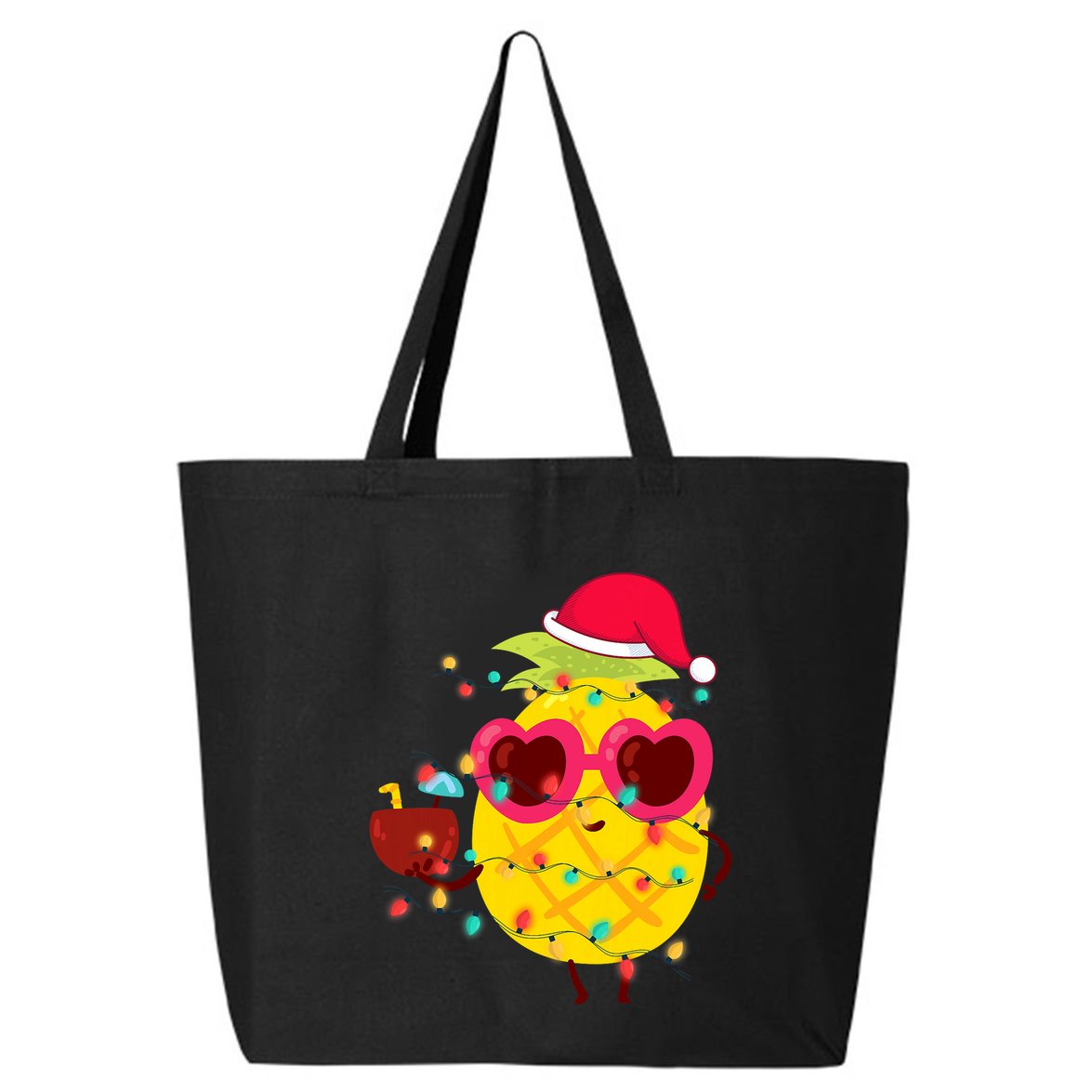 Hawaiian Summer Tropical Xmas Pineapple Christmas In July 25L Jumbo Tote