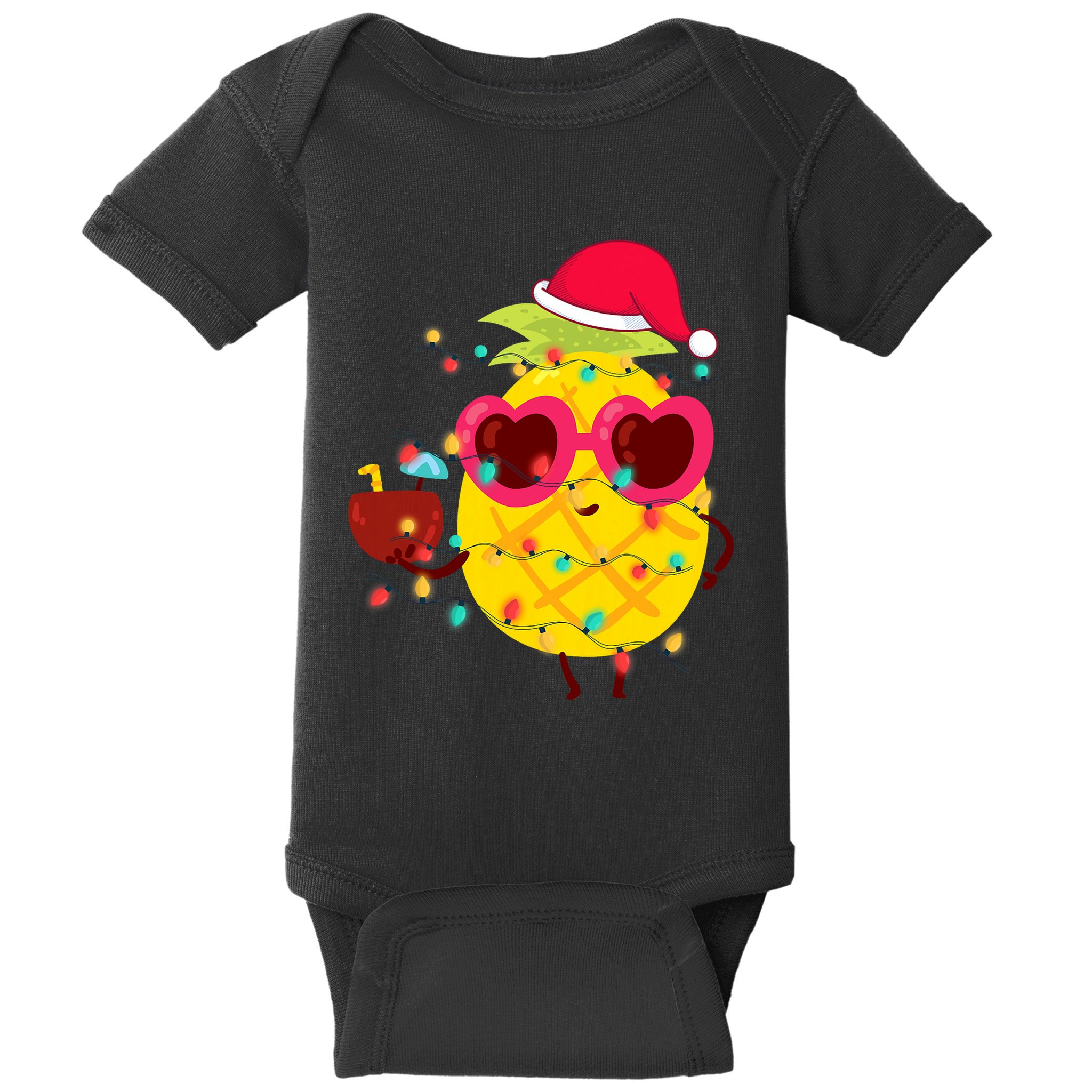 Hawaiian Summer Tropical Xmas Pineapple Christmas In July Baby Bodysuit