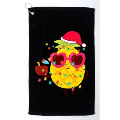 Hawaiian Summer Tropical Xmas Pineapple Christmas In July Golf Towel