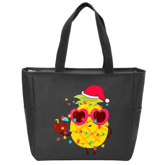 Hawaiian Summer Tropical Xmas Pineapple Christmas In July Zip Tote Bag
