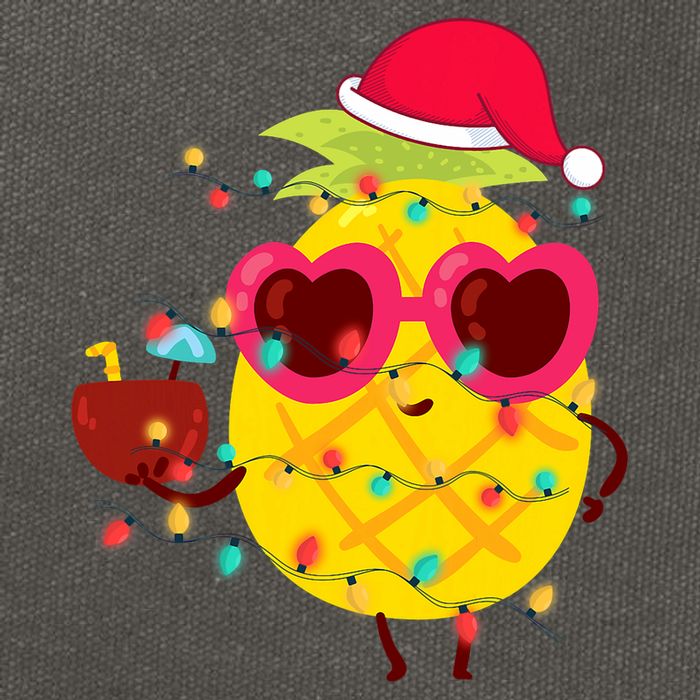 Hawaiian Summer Tropical Xmas Pineapple Christmas In July Cotton Canvas Backpack