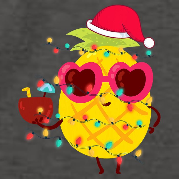 Hawaiian Summer Tropical Xmas Pineapple Christmas In July Vector Backpack