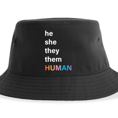 He She They Them Human LGBT Pride Rainbow Sustainable Bucket Hat
