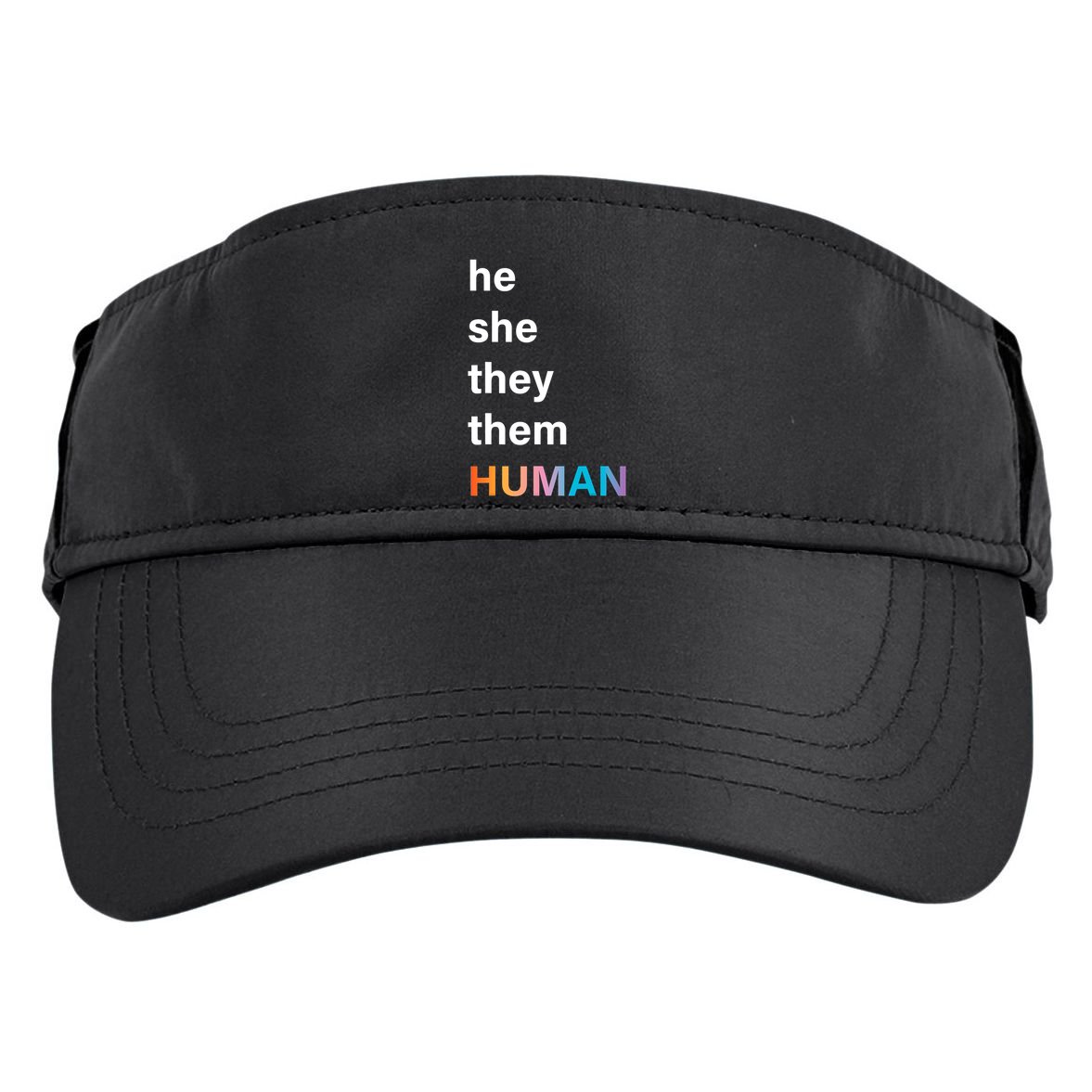 He She They Them Human LGBT Pride Rainbow Adult Drive Performance Visor