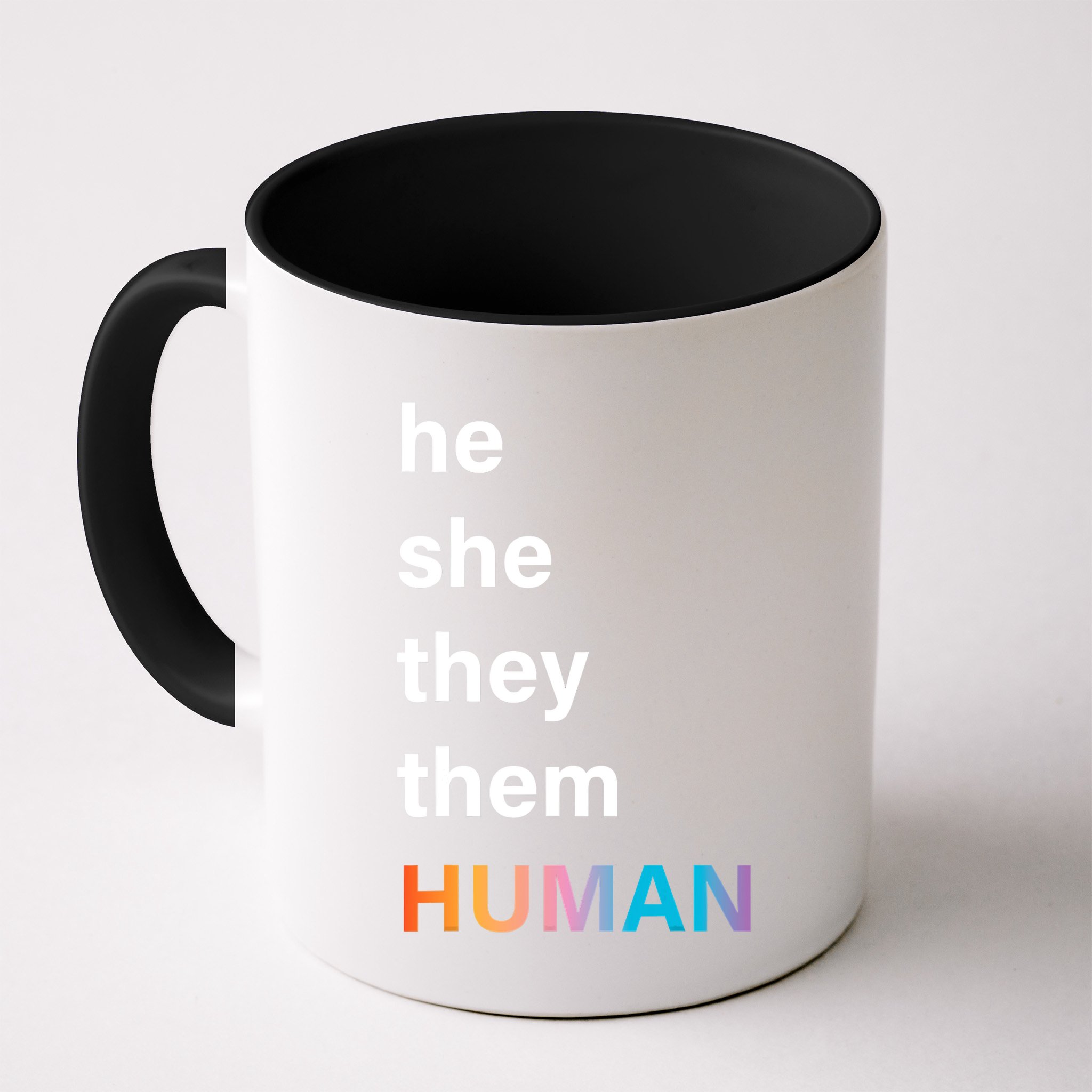He She They Them Human LGBT Pride Rainbow Mug