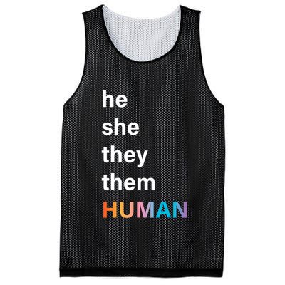 He She They Them Human LGBT Pride Rainbow Mesh Reversible Basketball Jersey Tank