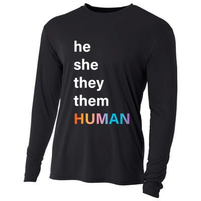 He She They Them Human LGBT Pride Rainbow Cooling Performance Long Sleeve Crew