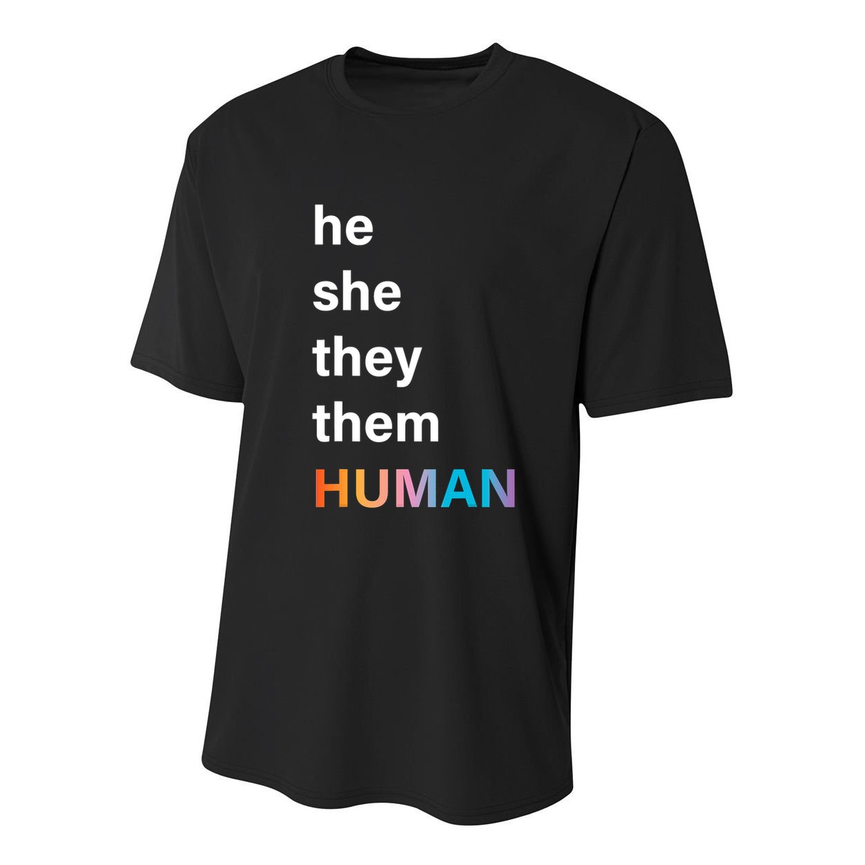 He She They Them Human LGBT Pride Rainbow Youth Performance Sprint T-Shirt