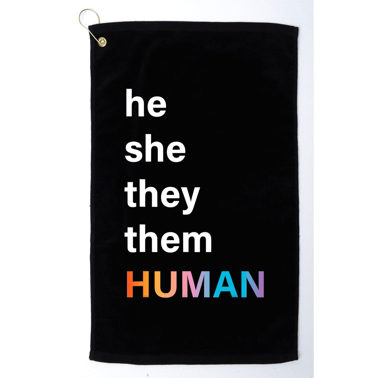 He She They Them Human LGBT Pride Rainbow Golf Towel