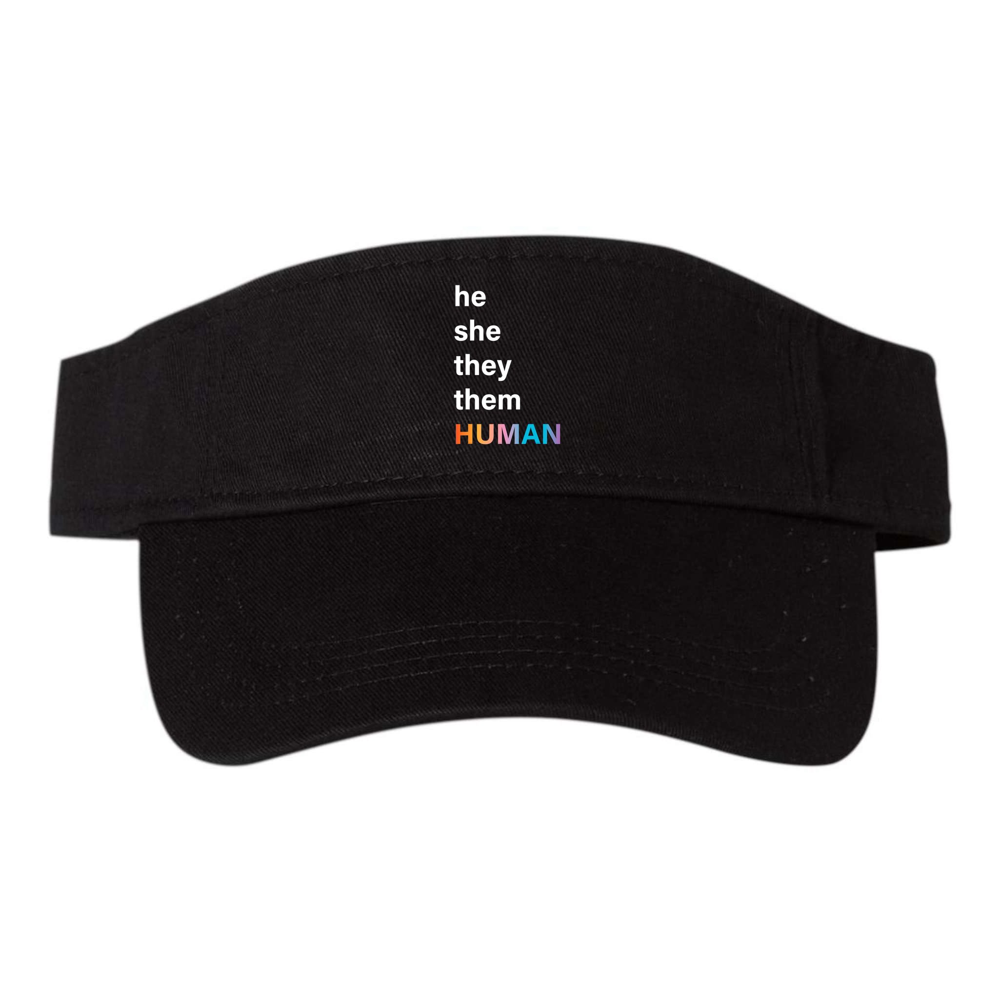 He She They Them Human LGBT Pride Rainbow Visor
