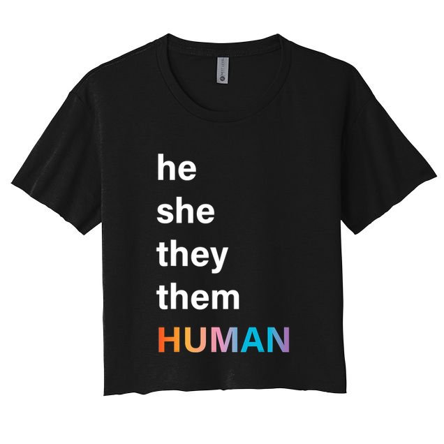 He She They Them Human LGBT Pride Rainbow Crop Top