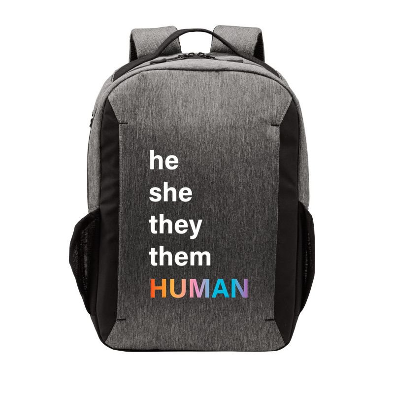 He She They Them Human LGBT Pride Rainbow Vector Backpack