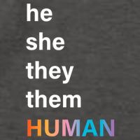 He She They Them Human LGBT Pride Rainbow Vector Backpack