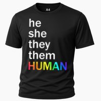 He She They Them Human LGBTQ Pride Cooling Performance Crew T-Shirt