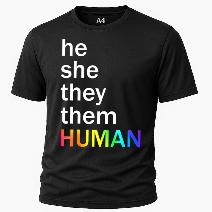 He She They Them Human LGBTQ Pride Cooling Performance Crew T-Shirt