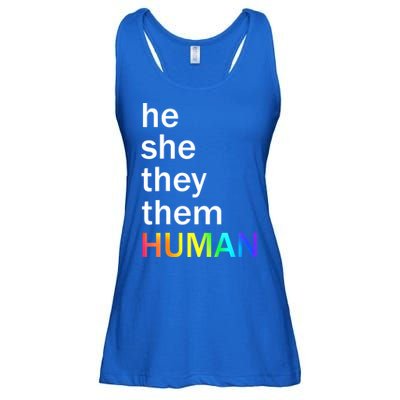 He She They Them Human LGBTQ Pride Ladies Essential Flowy Tank