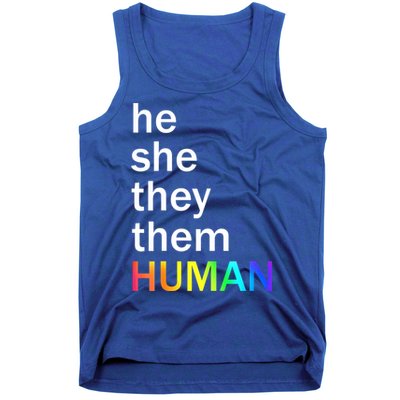 He She They Them Human LGBTQ Pride Tank Top