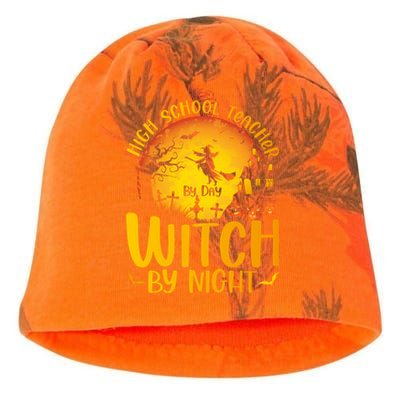 High School Teacher By Day Witch By Night Halloween Teacher Gift Kati - Camo Knit Beanie