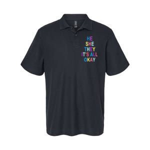 He She They It's All Okay' Graphic Tee  Softstyle Adult Sport Polo