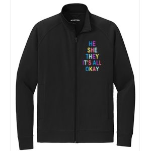 He She They It's All Okay' Graphic Tee  Stretch Full-Zip Cadet Jacket