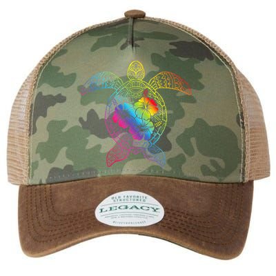 Hawaiian Sea Turtle Tropical Hibiscus Ocean Animal Hawaii Legacy Tie Dye Trucker Hat