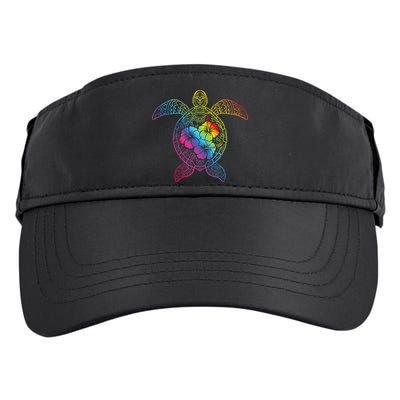 Hawaiian Sea Turtle Tropical Hibiscus Ocean Animal Hawaii Adult Drive Performance Visor