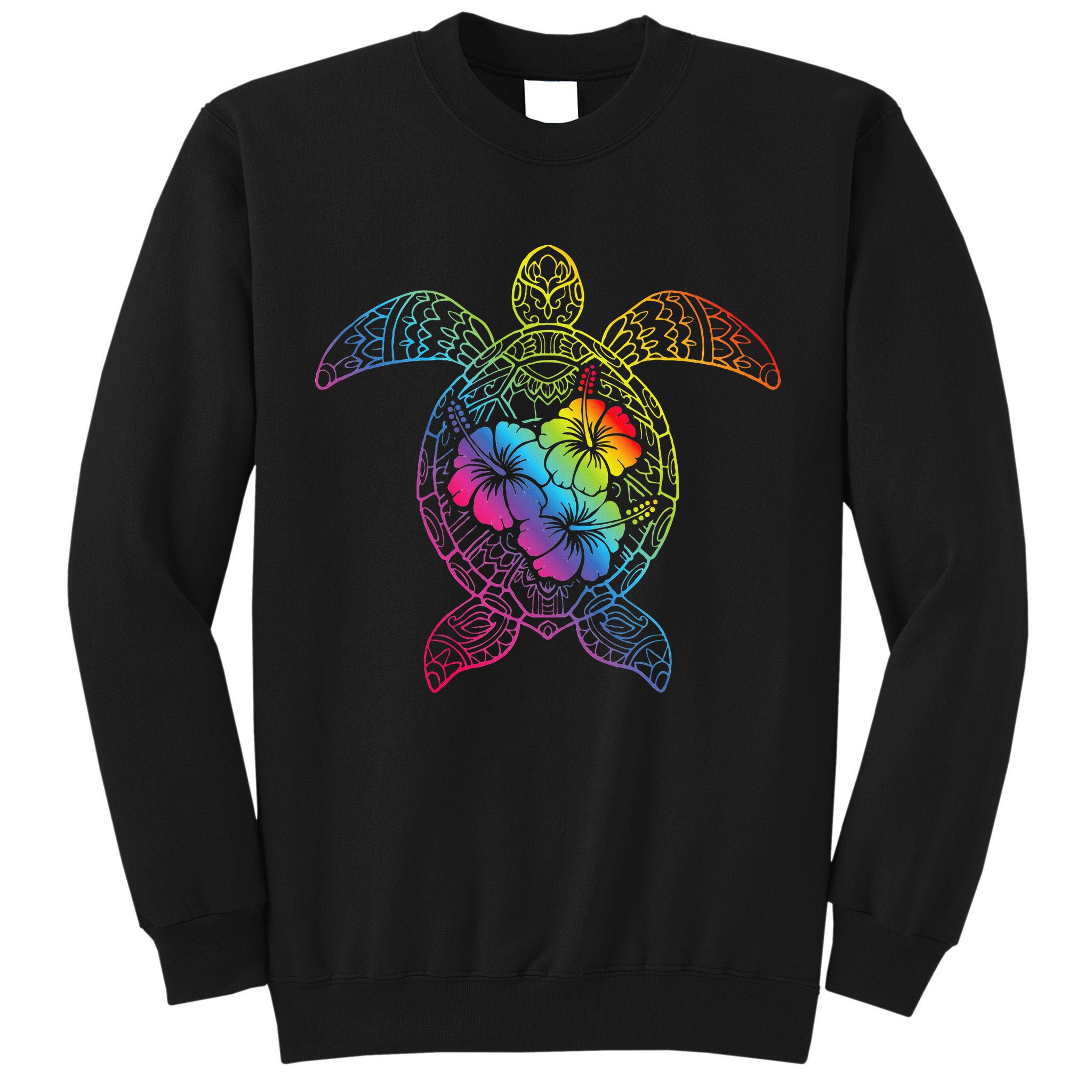 Hawaiian Sea Turtle Tropical Hibiscus Ocean Animal Hawaii Tall Sweatshirt