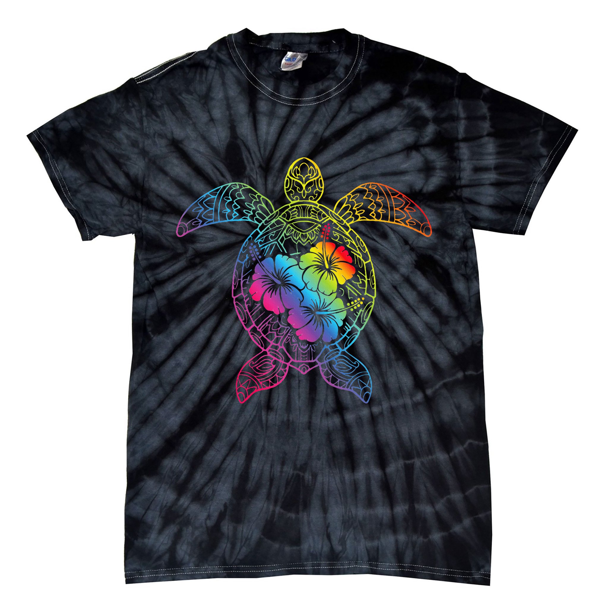 Hawaiian Sea Turtle Tropical Hibiscus Ocean Animal Hawaii Tie-Dye T-Shirt