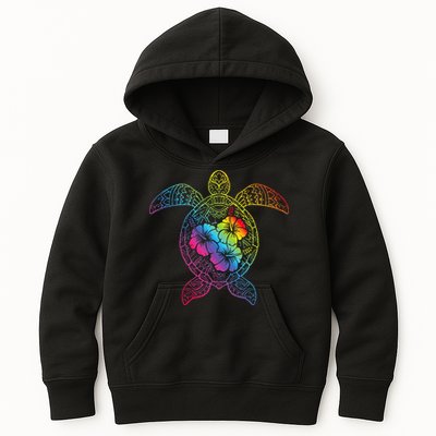 Hawaiian Sea Turtle Tropical Hibiscus Ocean Animal Hawaii Kids Hoodie