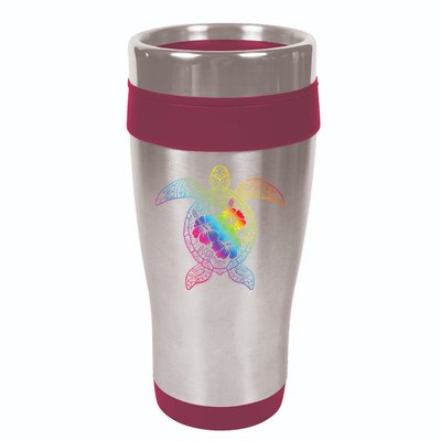 Hawaiian Sea Turtle Tropical Hibiscus Ocean Animal Hawaii 16oz Travel Tumbler