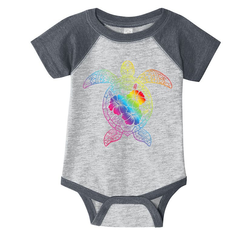 Hawaiian Sea Turtle Tropical Hibiscus Ocean Animal Hawaii Infant Baby Jersey Bodysuit