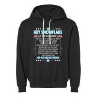 Hey Snowflake The Real World Funny Veteran Gift Garment-Dyed Fleece Hoodie