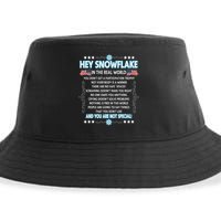 Hey Snowflake The Real World Funny Veteran Gift Sustainable Bucket Hat
