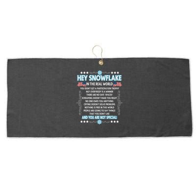 Hey Snowflake The Real World Funny Veteran Gift Large Microfiber Waffle Golf Towel