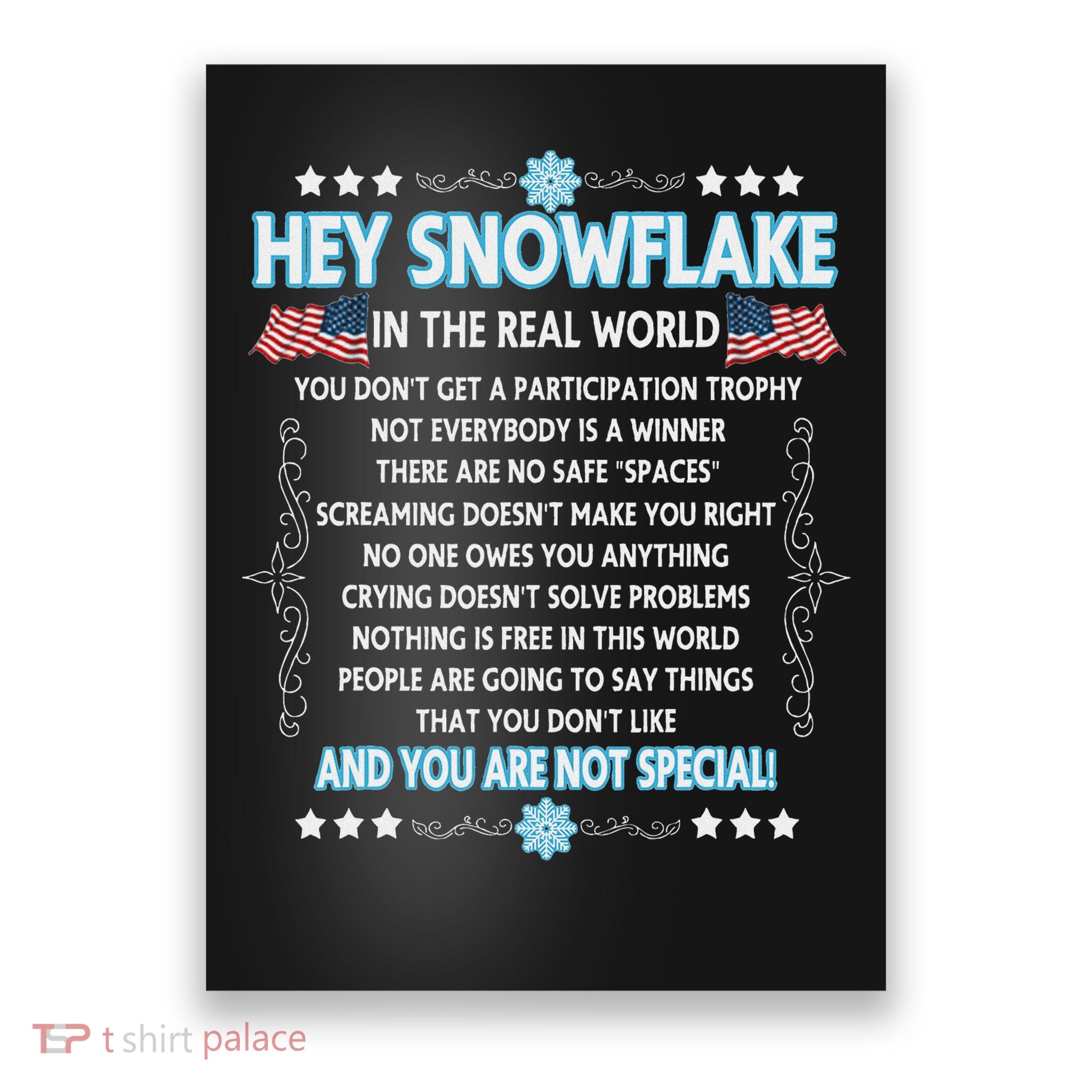 Hey Snowflake The Real World Funny Veteran Gift Poster