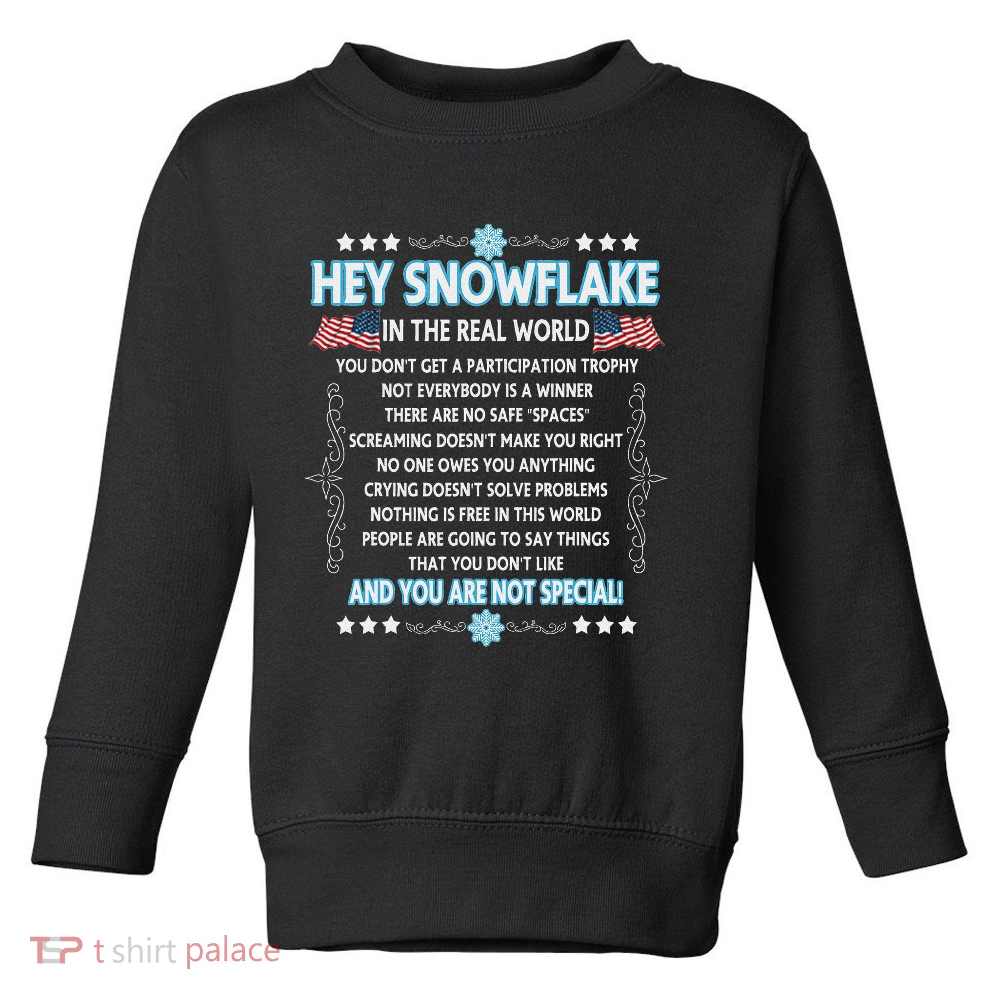Hey Snowflake The Real World Funny Veteran Gift Toddler Sweatshirt