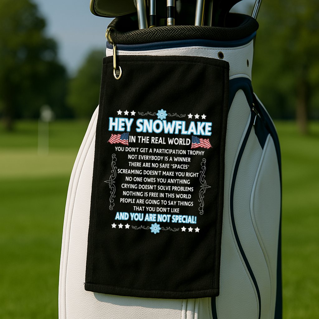 Hey Snowflake The Real World Funny Veteran Gift Golf Towel