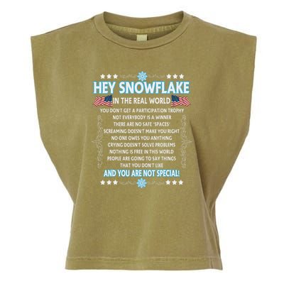 Hey Snowflake The Real World Funny Veteran Gift Garment-Dyed Women's Muscle Tee