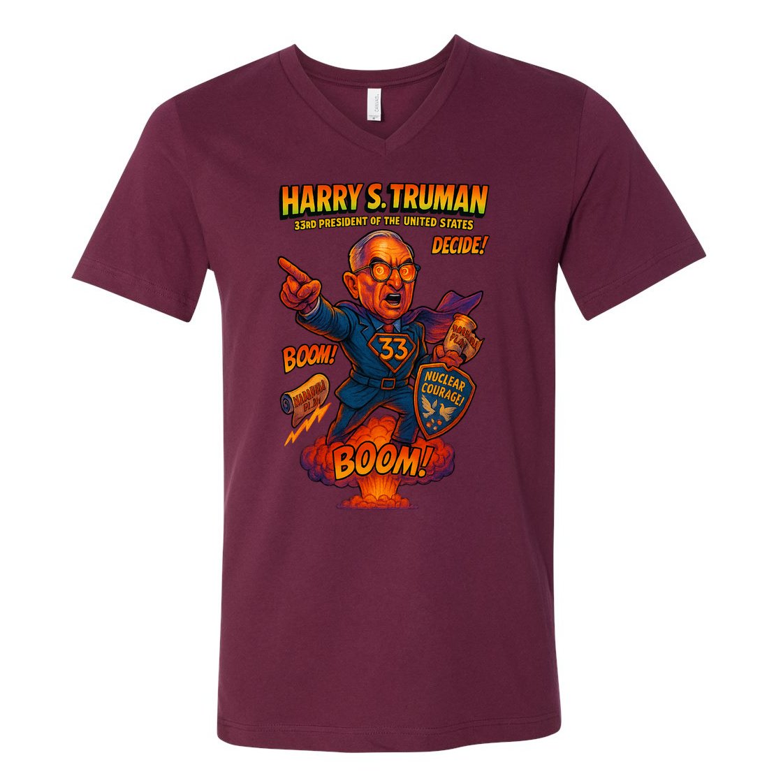 Harry S Truman The Presidential Chronicles V-Neck T-Shirt