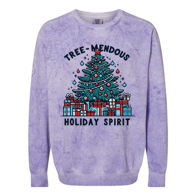 Holiday Spirit Treemendous Beautifully Decorated Christmas Colorblast Crewneck Sweatshirt