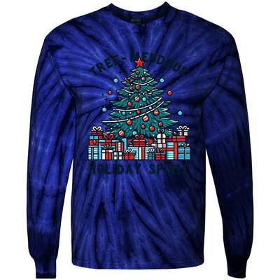 Holiday Spirit Treemendous Beautifully Decorated Christmas Tie-Dye Long Sleeve Shirt