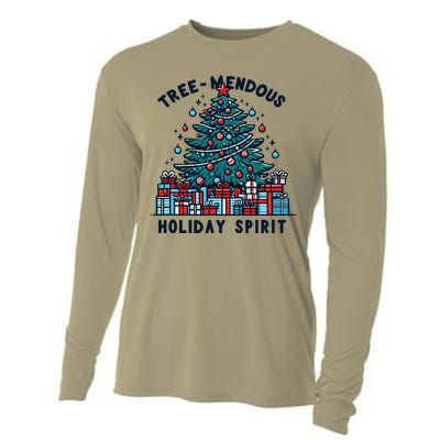 Holiday Spirit Treemendous Beautifully Decorated Christmas Cooling Performance Long Sleeve Crew