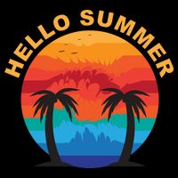 Hello Summer Tropical Sunset Beach Impact Tech Backpack