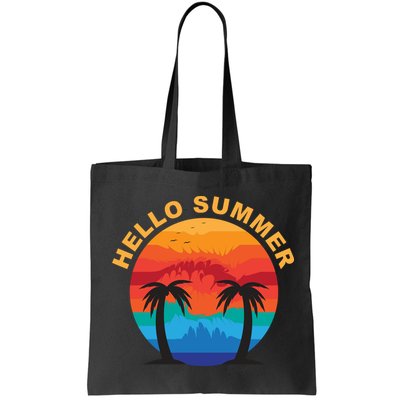 Hello Summer Tropical Sunset Beach Bag