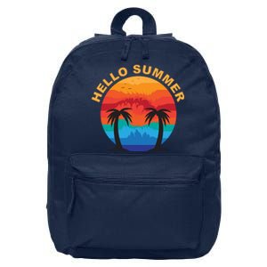 Hello Summer Tropical Sunset Beach 16 in Basic Backpack