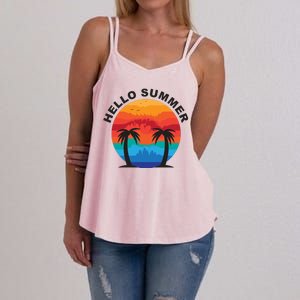 Hello Summer Tropical Sunset Beach Women's Strappy Tank