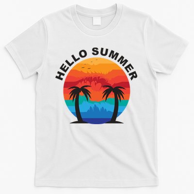 Hello Summer Tropical Sunset Beach T-Shirt