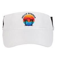 Hello Summer Tropical Sunset Beach Adult Drive Performance Visor