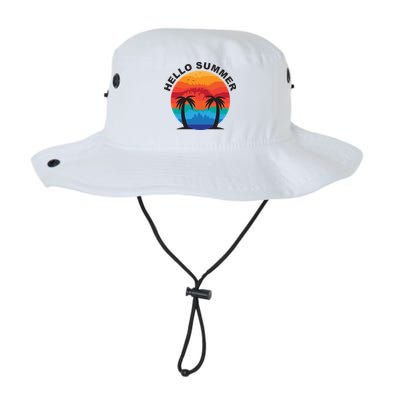 Hello Summer Tropical Sunset Beach Bucket Hat