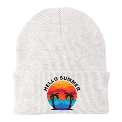 Hello Summer Tropical Sunset Beach Beanie